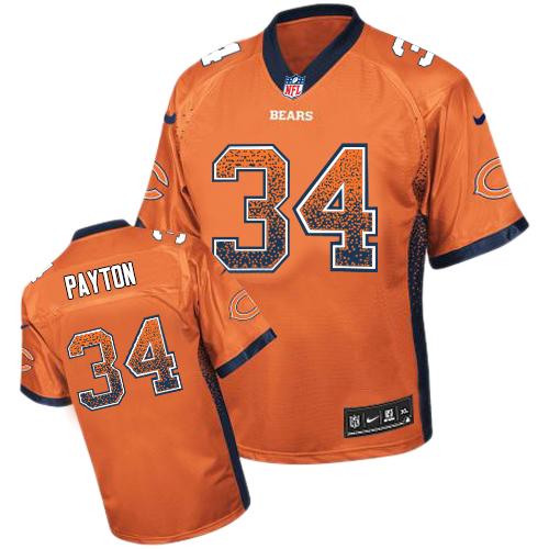 Nike Bears #34 Walter Payton Orange Alternate Youth Stitched NFL Elite Drift Fashion Jersey