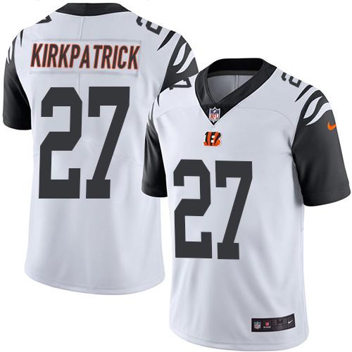 Nike Bengals #27 Dre Kirkpatrick White Youth Stitched NFL Limited Rush Jersey