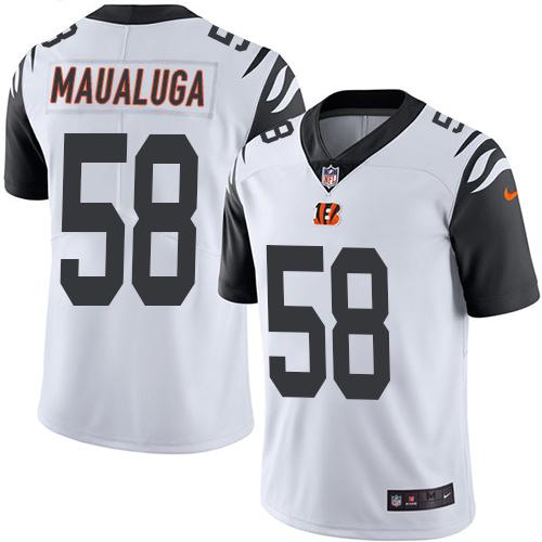 Nike Bengals #58 Rey Maualuga White Youth Stitched NFL Limited Rush Jersey