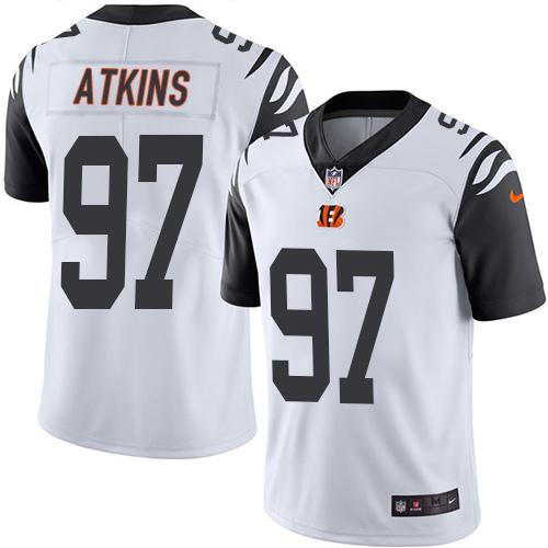 Nike Bengals #97 Geno Atkins White Youth Stitched NFL Limited Rush Jersey