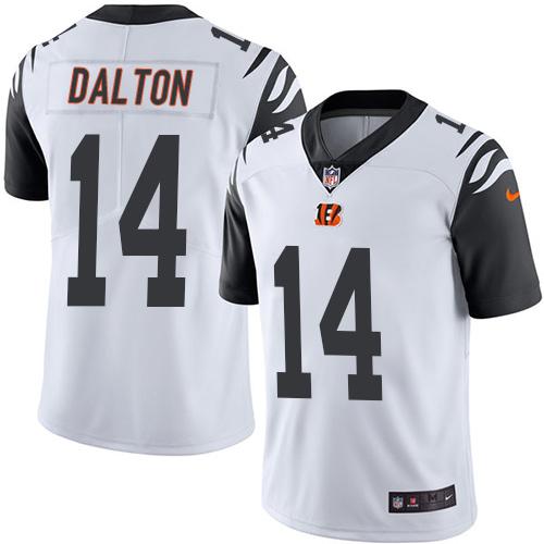 Nike Bengals #14 Andy Dalton White Youth Stitched NFL Limited Rush Jersey