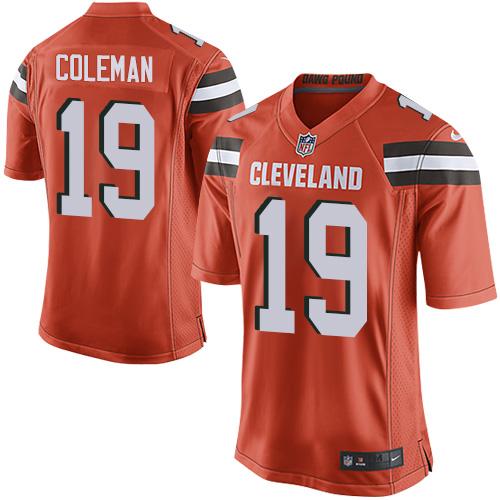 Nike Browns #19 Corey Coleman Orange Alternate Youth Stitched NFL New Elite Jersey