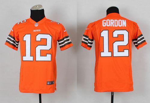 Nike Browns #12 Josh Gordon Orange Alternate Youth Stitched NFL Elite Jersey