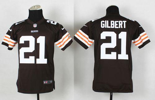 Nike Browns #21 Justin Gilbert Brown Team Color Youth Stitched NFL Elite Jersey