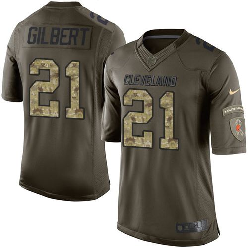 Nike Browns #21 Justin Gilbert Green Youth Stitched NFL Limited Salute to Service Jersey
