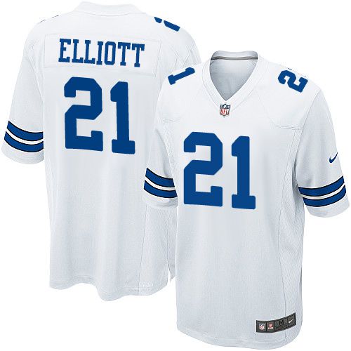 Nike Cowboys #21 Ezekiel Elliott White Youth Stitched NFL Elite Jersey