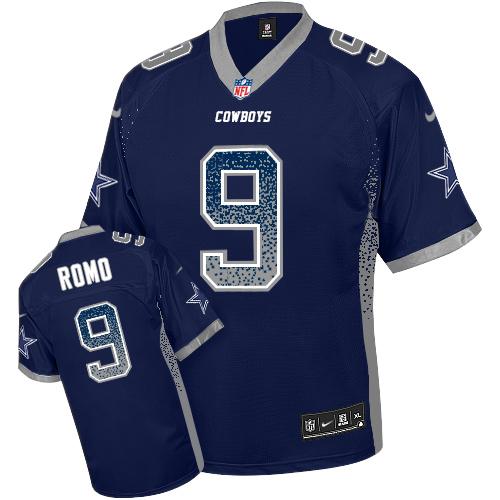 Nike Cowboys #9 Tony Romo Navy Blue Team Color Youth Stitched NFL Elite Drift Fashion Jersey