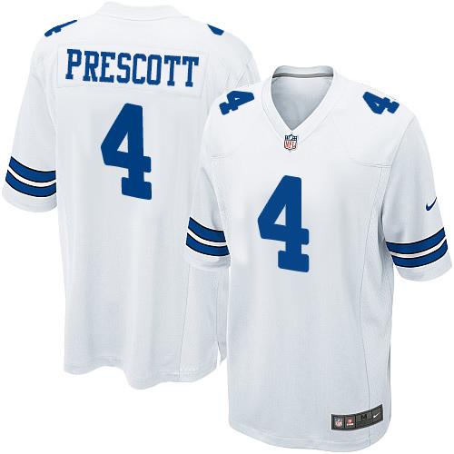 Nike Cowboys #4 Dak Prescott White Youth Stitched NFL Elite Jersey