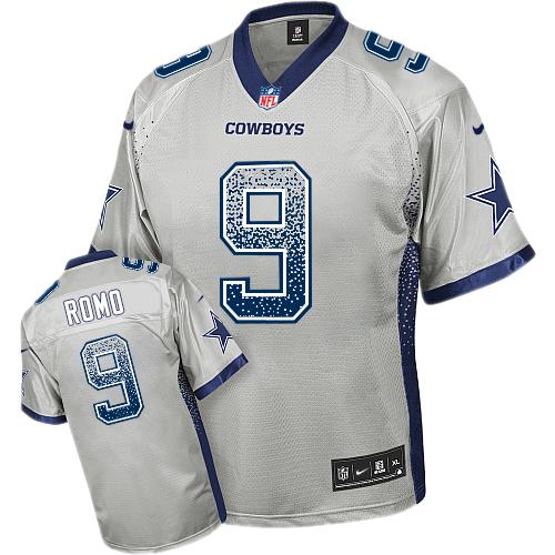 Nike Cowboys #9 Tony Romo Grey Youth Stitched NFL Elite Drift Fashion Jersey
