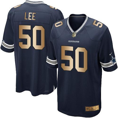 Nike Cowboys #50 Sean Lee Navy Blue Team Color Youth Stitched NFL Elite Gold Jersey