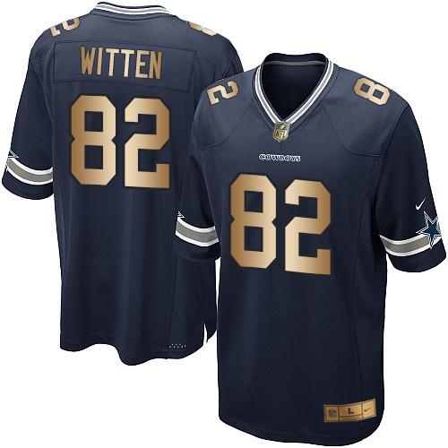Nike Cowboys #82 Jason Witten Navy Blue Team Color Youth Stitched NFL Elite Gold Jersey