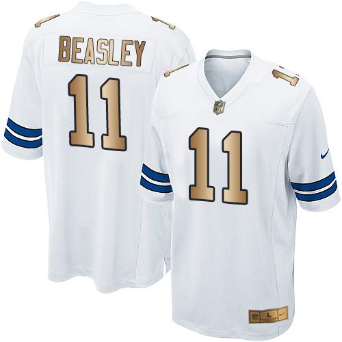 Nike Cowboys #11 Cole Beasley White Youth Stitched NFL Elite Gold Jersey