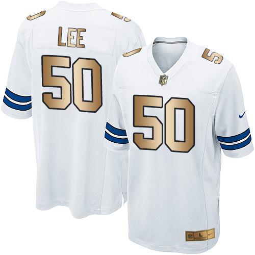 Nike Cowboys #50 Sean Lee White Youth Stitched NFL Elite Gold Jersey