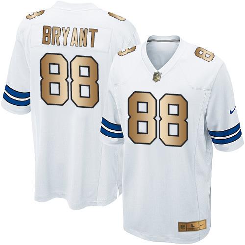 Nike Cowboys #88 Dez Bryant White Youth Stitched NFL Elite Gold Jersey