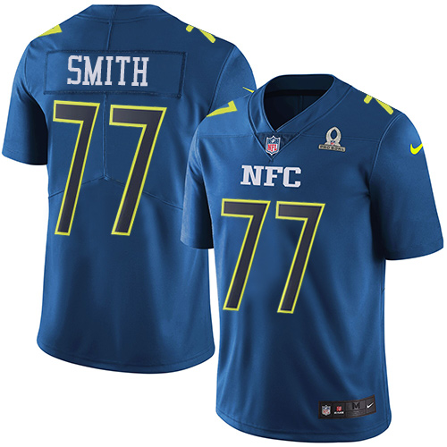 Nike Cowboys #77 Tyron Smith Navy Youth Stitched NFL Limited NFC 2017 Pro Bowl Jersey