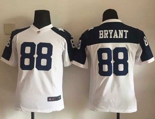 Nike Cowboys #88 Dez Bryant White Thanksgiving Youth Throwback Stitched NFL Elite Jersey