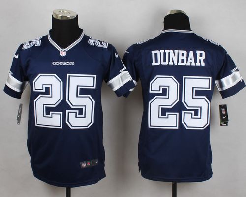 Nike Cowboys #25 Lance Dunbar Navy Blue Team Color Youth Stitched NFL Elite Jersey
