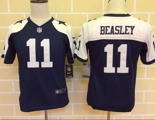 Nike Cowboys #11 Cole Beasley Navy Blue Thanksgiving Youth Throwback Stitched NFL Elite Jersey