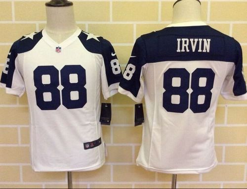Nike Cowboys #88 Michael Irvin White Thanksgiving Youth Throwback Stitched NFL Elite Jersey