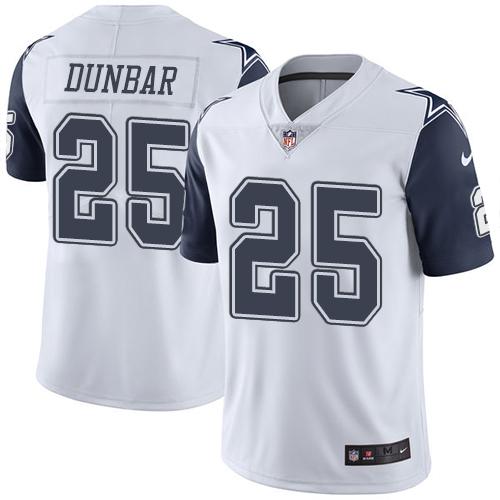 Nike Cowboys #25 Lance Dunbar White Youth Stitched NFL Limited Rush Jersey