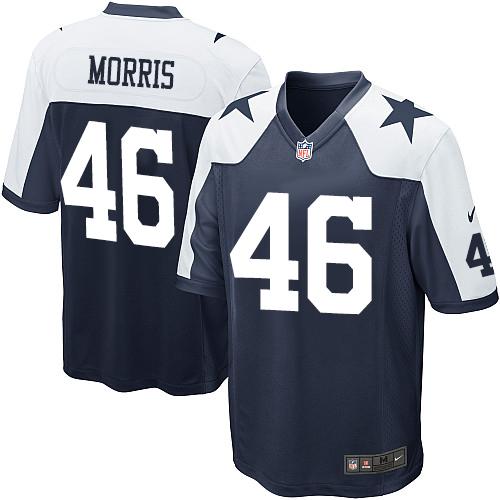 Nike Cowboys #46 Alfred Morris Navy Blue Thanksgiving Youth Stitched NFL Throwback Elite Jersey