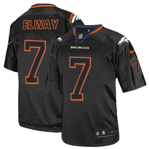 Nike Broncos #7 John Elway Lights Out Black Youth Stitched NFL Elite Jersey