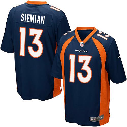 Nike Broncos #13 Trevor Siemian Blue Alternate Youth Stitched NFL New Elite Jersey