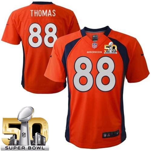 Toddler Nike Broncos #88 Demaryius Thomas Orange Team Color Super Bowl 50 Stitched NFL Elite Jersey