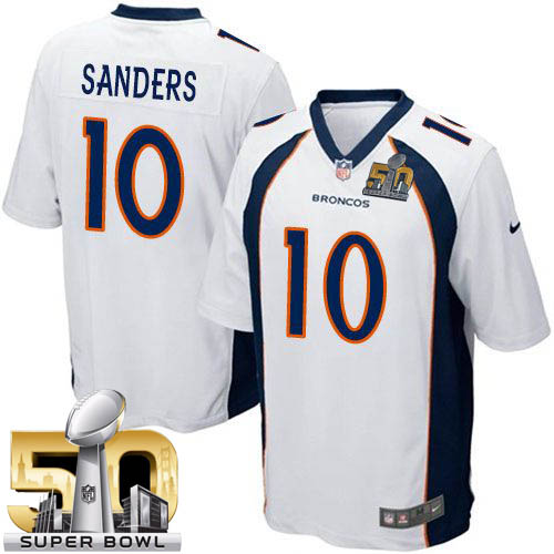 Nike Broncos #10 Emmanuel Sanders White Super Bowl 50 Youth Stitched NFL New Elite Jersey