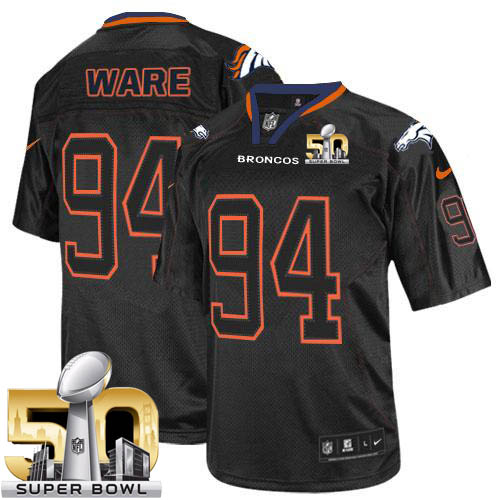 Nike Broncos #94 DeMarcus Ware Lights Out Black Super Bowl 50 Youth Stitched NFL Elite Jersey