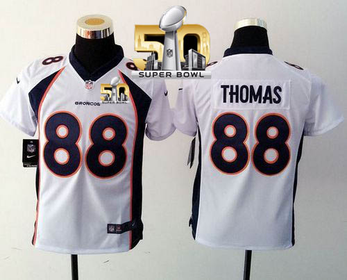 Nike Broncos #88 Demaryius Thomas White Super Bowl 50 Youth Stitched NFL Elite Jersey