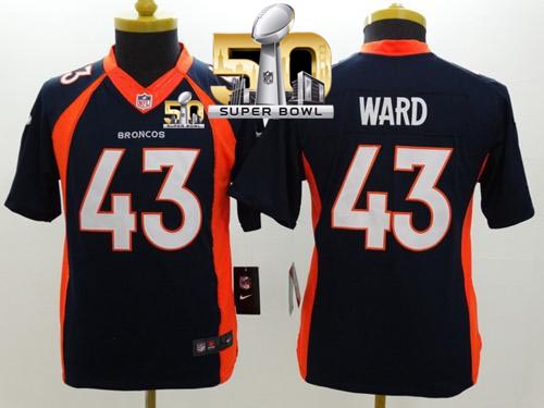 Nike Broncos #43 T.J. Ward Blue Alternate Super Bowl 50 Youth Stitched NFL New Limited Jersey