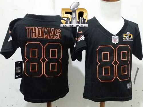 Toddler Nike Broncos #88 Demaryius Thomas Lights Out Black Super Bowl 50 Stitched NFL Elite Jersey