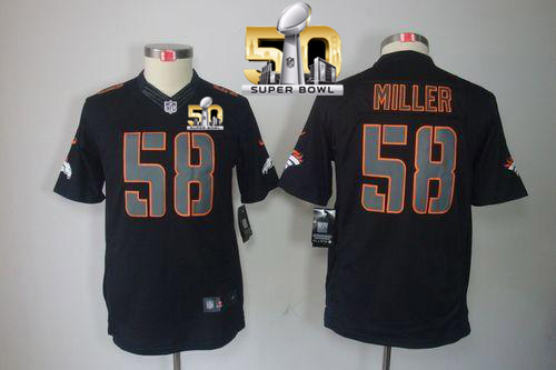 Nike Broncos #58 Von Miller Black Impact Super Bowl 50 Youth Stitched NFL Limited Jersey