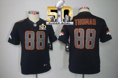 Nike Broncos #88 Demaryius Thomas Black Impact Super Bowl 50 Youth Stitched NFL Limited Jersey