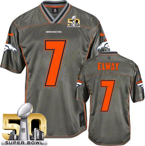 Nike Broncos #7 John Elway Grey Super Bowl 50 Youth Stitched NFL Elite Vapor Jersey