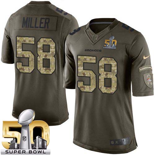 Nike Broncos #58 Von Miller Green Super Bowl 50 Youth Stitched NFL Limited Salute to Service Jersey