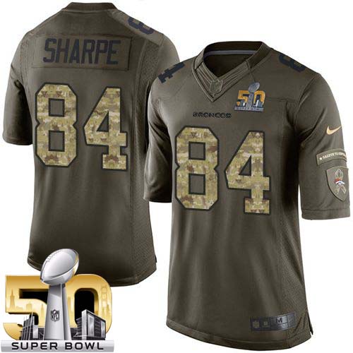 Nike Broncos #84 Shannon Sharpe Green Super Bowl 50 Youth Stitched NFL Limited Salute to Service Jersey