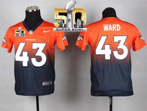 Nike Broncos #43 T.J. Ward Orange/Blue Super Bowl 50 Youth Stitched NFL Elite Fadeaway Fashion Jersey
