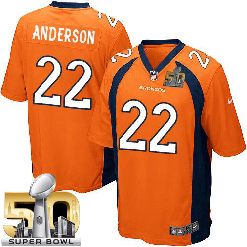 Nike Broncos #22 C.J. Anderson Orange Team Color Super Bowl 50 Youth Stitched NFL New Elite Jersey