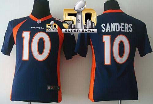 Nike Broncos #10 Emmanuel Sanders Blue Alternate Super Bowl 50 Youth Stitched NFL New Elite Jersey