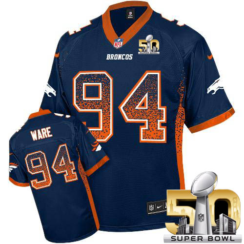 Nike Broncos #94 DeMarcus Ware Blue Alternate Super Bowl 50 Youth Stitched NFL Elite Drift Fashion Jersey
