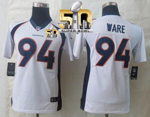 Nike Broncos #94 DeMarcus Ware White Super Bowl 50 Youth Stitched NFL New Limited Jersey