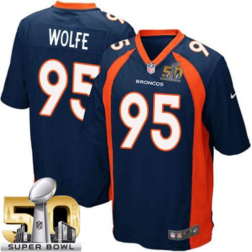 Nike Broncos #95 Derek Wolfe Blue Alternate Super Bowl 50 Youth Stitched NFL New Elite Jersey