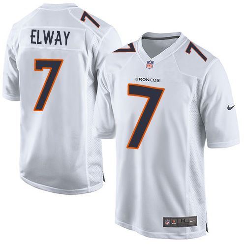 Nike Broncos #7 John Elway White Youth Stitched NFL Game Event Jersey