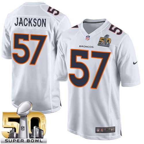 Nike Broncos #57 Tom Jackson White Super Bowl 50 Youth Stitched NFL Game Event Jersey