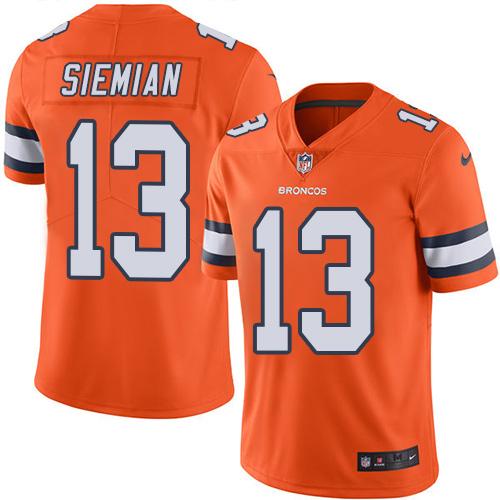 Nike Broncos #13 Trevor Siemian Orange Youth Stitched NFL Limited Rush Jersey