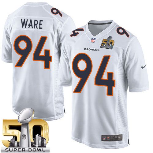 Nike Broncos #94 DeMarcus Ware White Super Bowl 50 Youth Stitched NFL Game Event Jersey