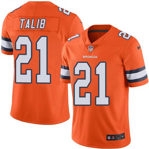 Nike Broncos #21 Aqib Talib Orange Youth Stitched NFL Limited Rush Jersey