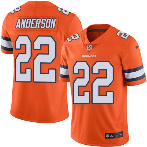Nike Broncos #22 C.J. Anderson Orange Youth Stitched NFL Limited Rush Jersey